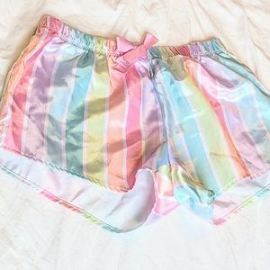 Girls pastel rainbow shorts